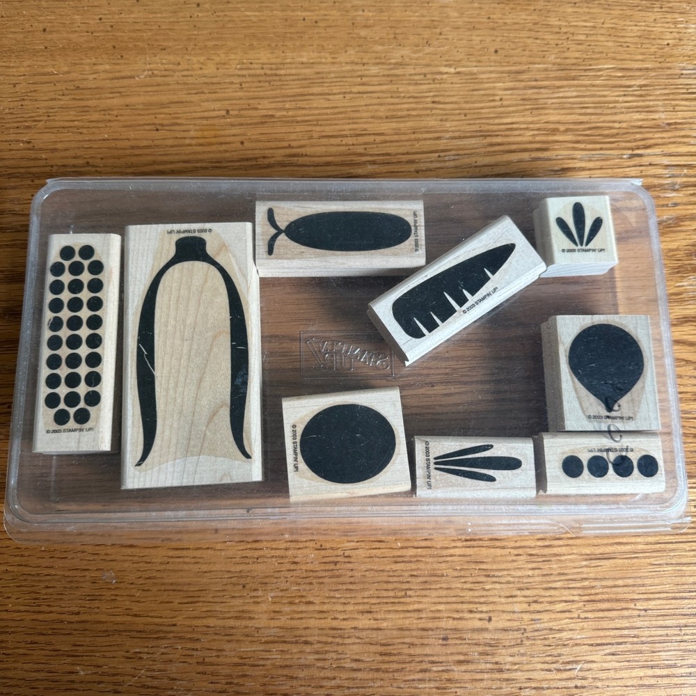 Stampin Up Vegetable Garden Rubber Stamp Set 10pc Wood Mount 2003 Vintage
